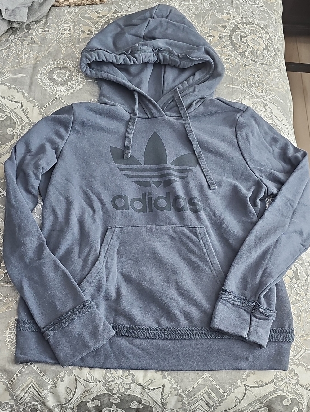 Adidas Slate Blue Trefoil Pullover Hoodie